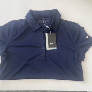 NWT Nike Golf Polo Top Dri-Fit Sm Navy Golfer Athletic wear Sport Classic Casual